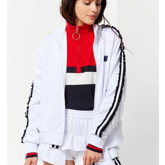 Nicopanda Jackets & Blazers - Nicopanda + UO Frilly Track Jacket Small White NWT